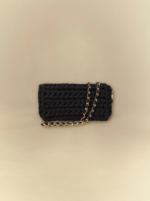 [unisex] Black Crochet Clutch