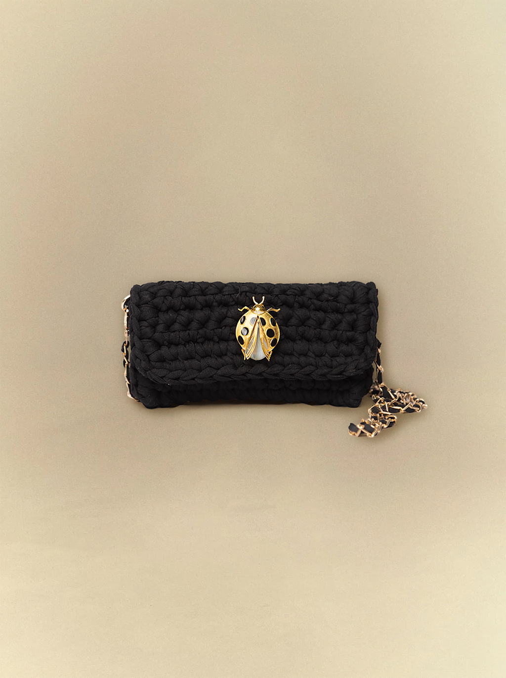 [unisex] Black Crochet Clutch