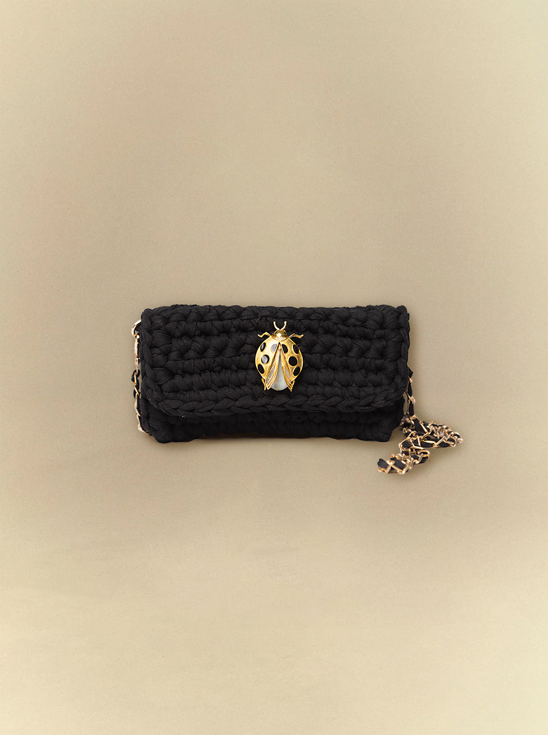 [unisex] Black Crochet Clutch