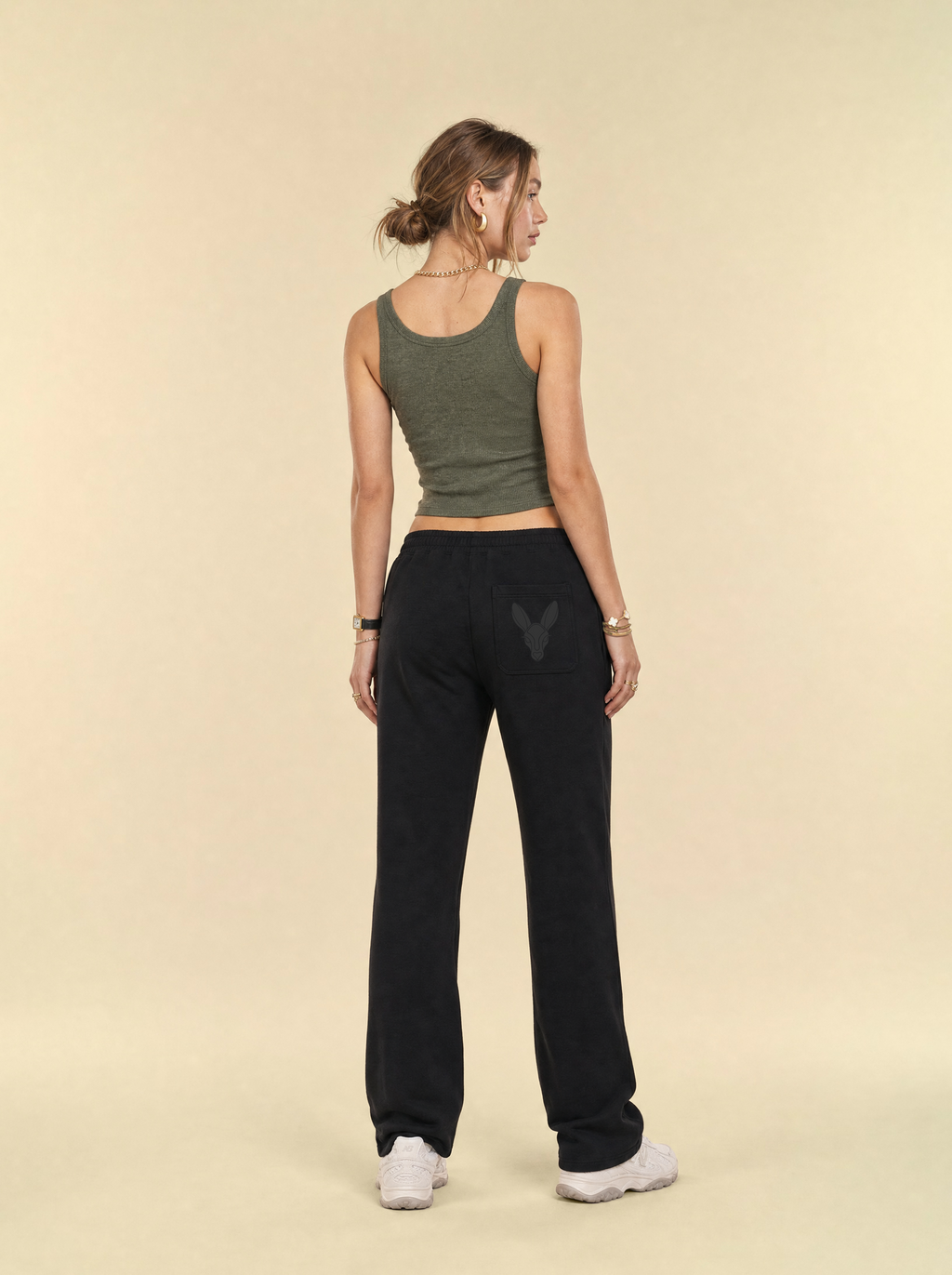 [women] Black Patched Sweatpants V1.0