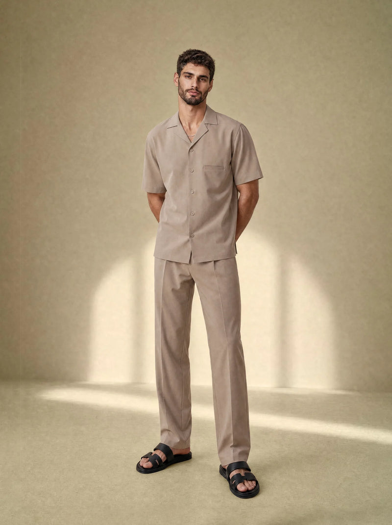 Brushed Linen Shirt + Pants Set