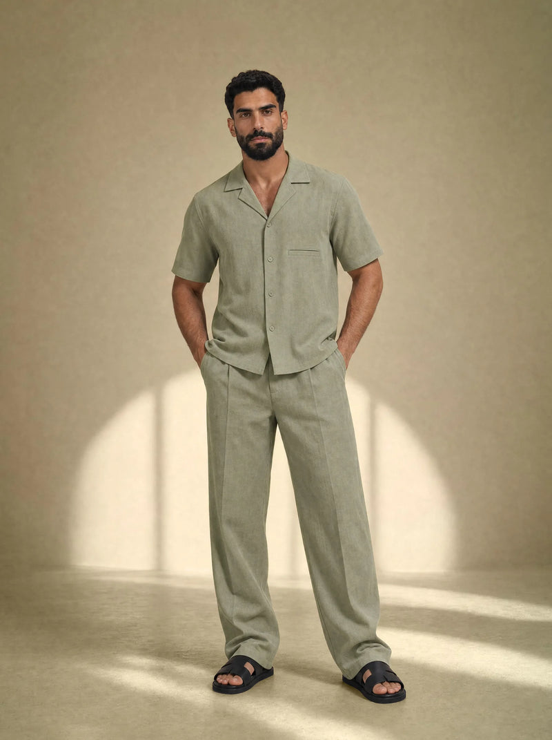 Brushed Linen Shirt + Pants Set