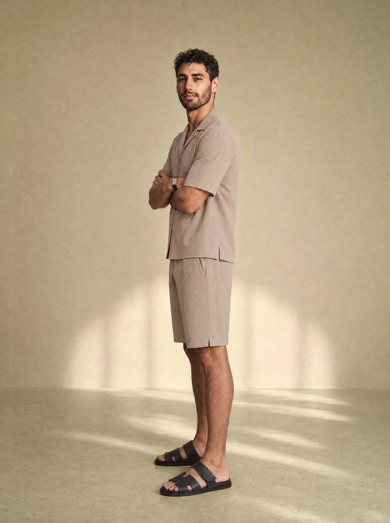 Brushed Linen Shirt + Shorts Set