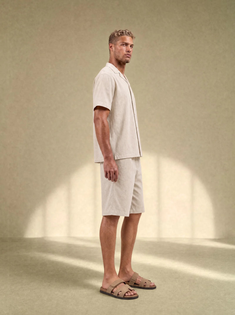 Brushed Linen Shirt + Shorts Set