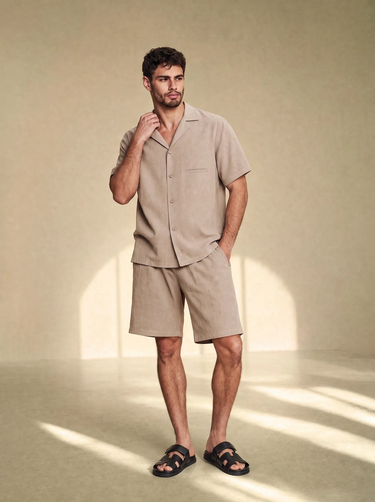 [men] Brushed Linen Tailored Shorts