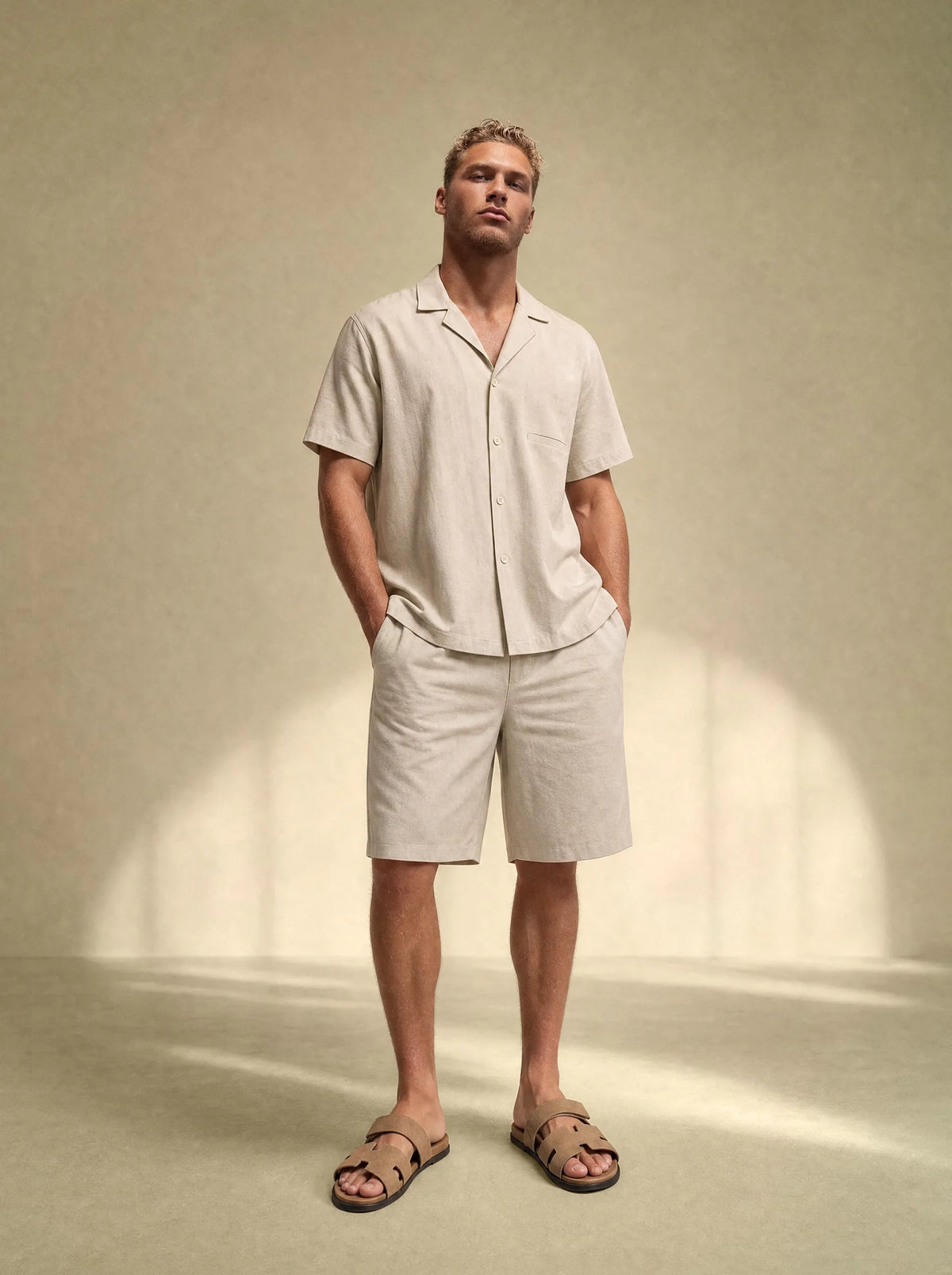 [men] Brushed Linen Tailored Shorts