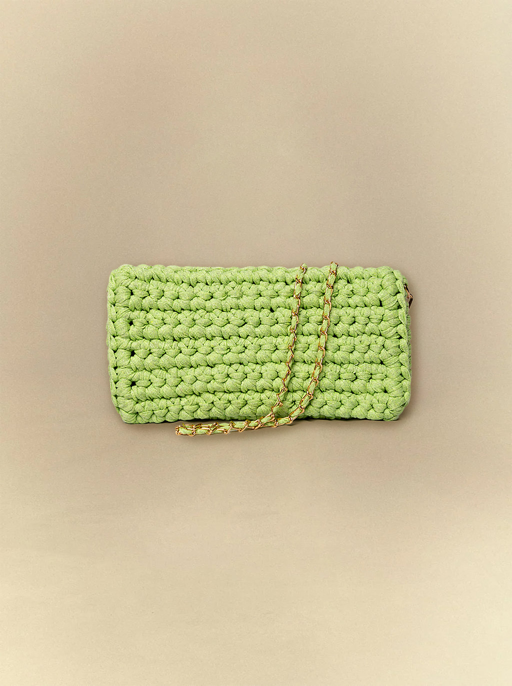 [unisex] Crispy Lime Crochet Clutch