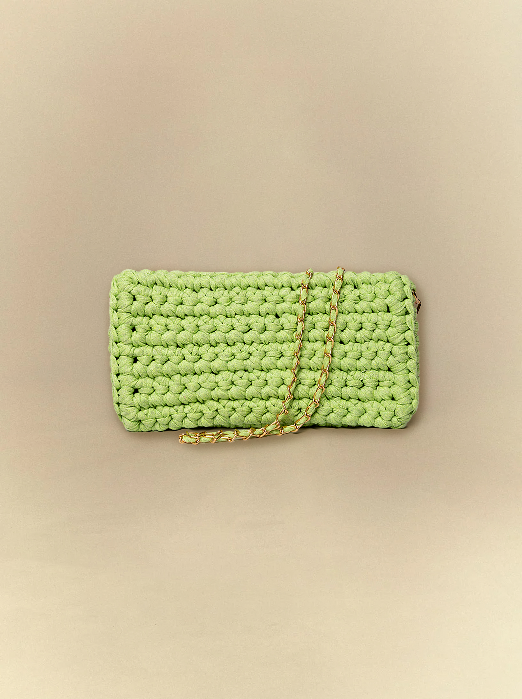 [unisex] Crispy Lime Crochet Clutch