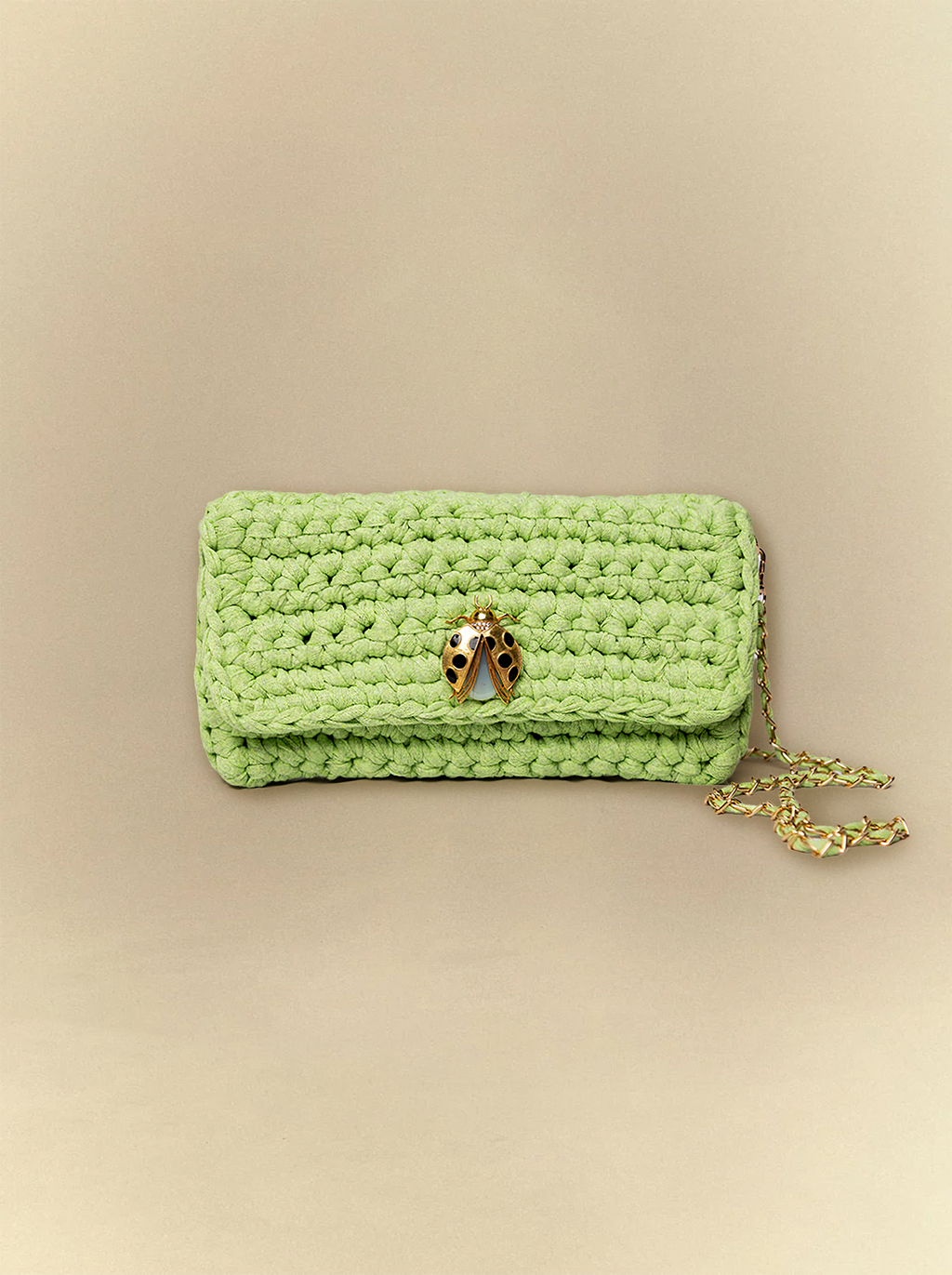 [unisex] Crispy Lime Crochet Clutch