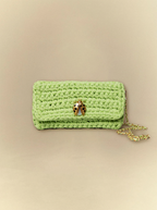 [unisex] Crispy Lime Crochet Clutch