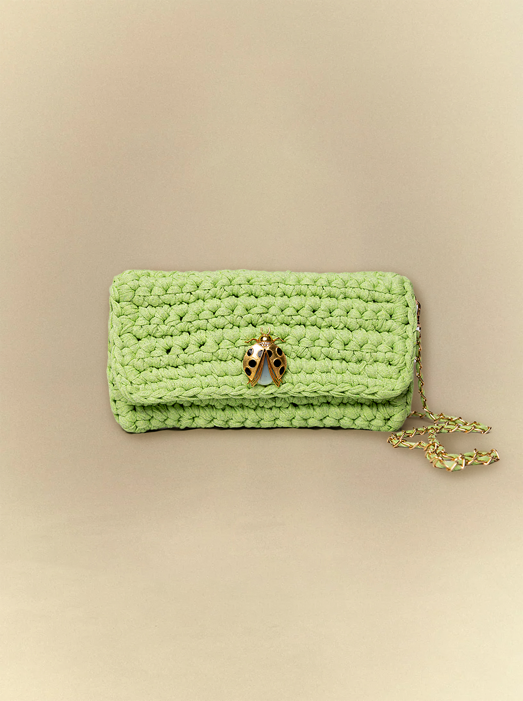 [unisex] Crispy Lime Crochet Clutch