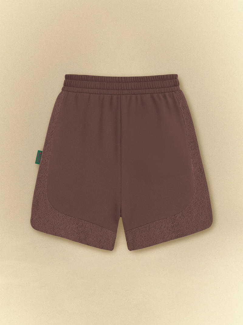 Dark Chestnut Dolphin Hem Sweat Shorts