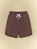 Dark Chestnut Dolphin Hem Sweat Shorts
