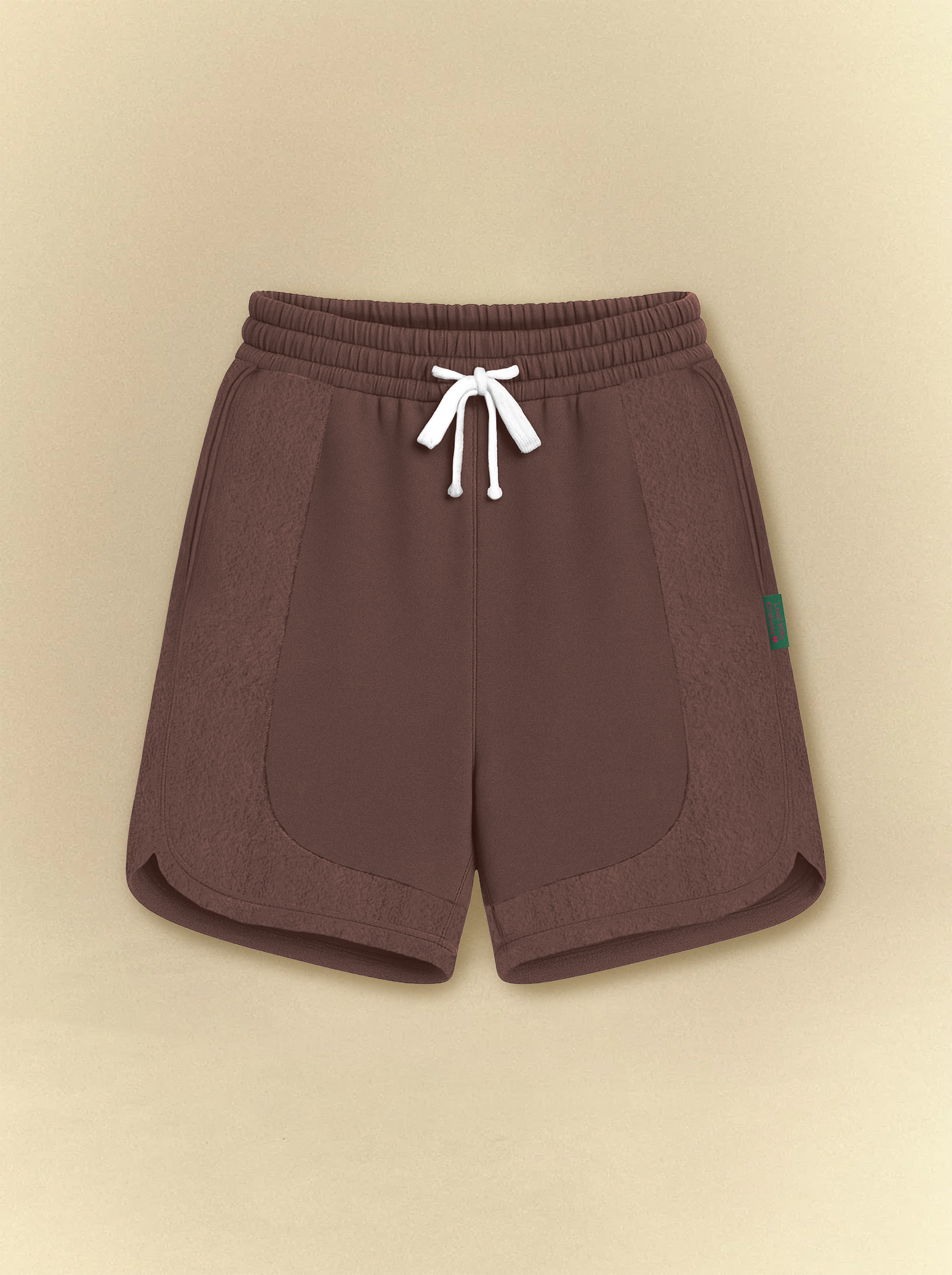 [unisex] Dark Chestnut Dolphin Hem Sweat Shorts