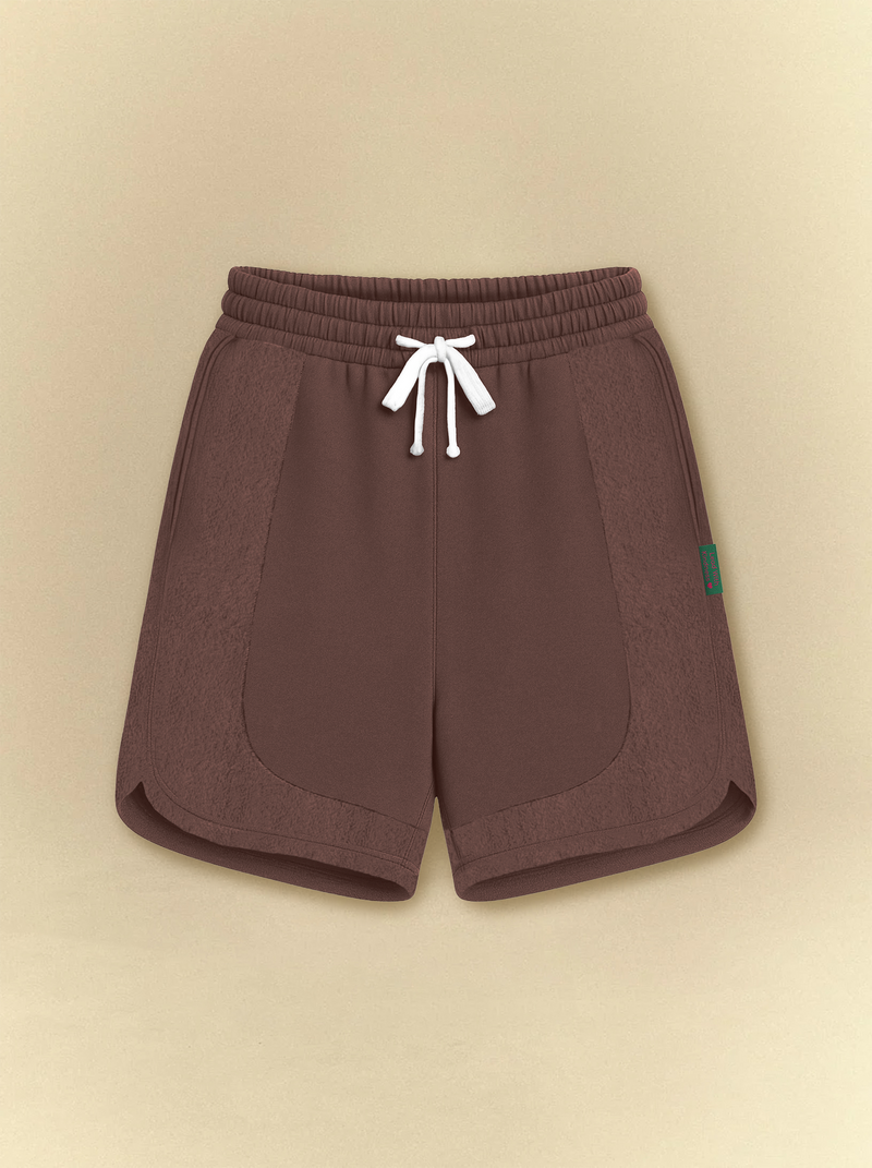 Dark Chestnut Dolphin Hem Sweat Shorts