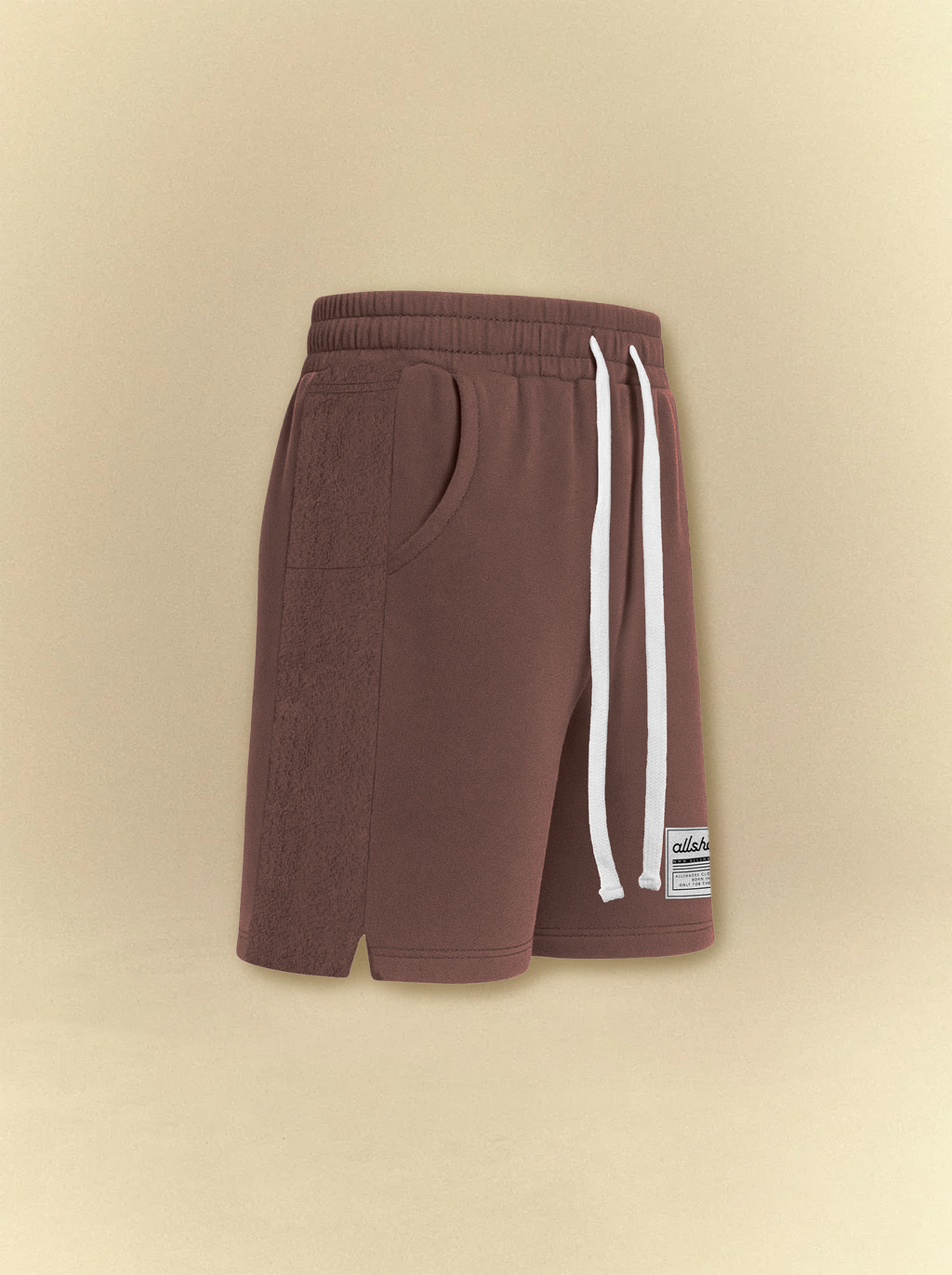 [unisex] Dark Chestnut Four Pockets Sweat Shorts