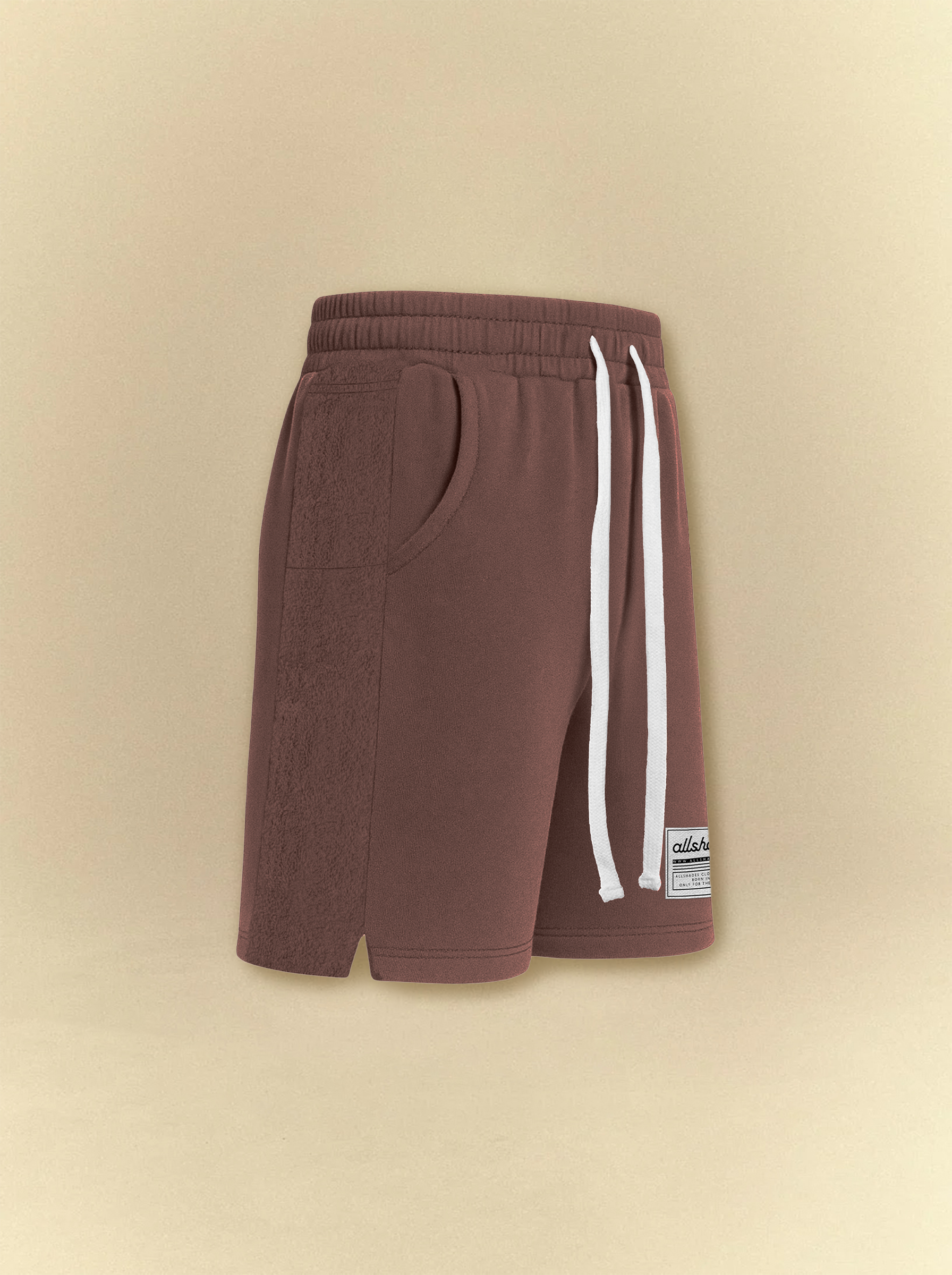 [unisex] Dark Chestnut Four Pockets Sweat Shorts