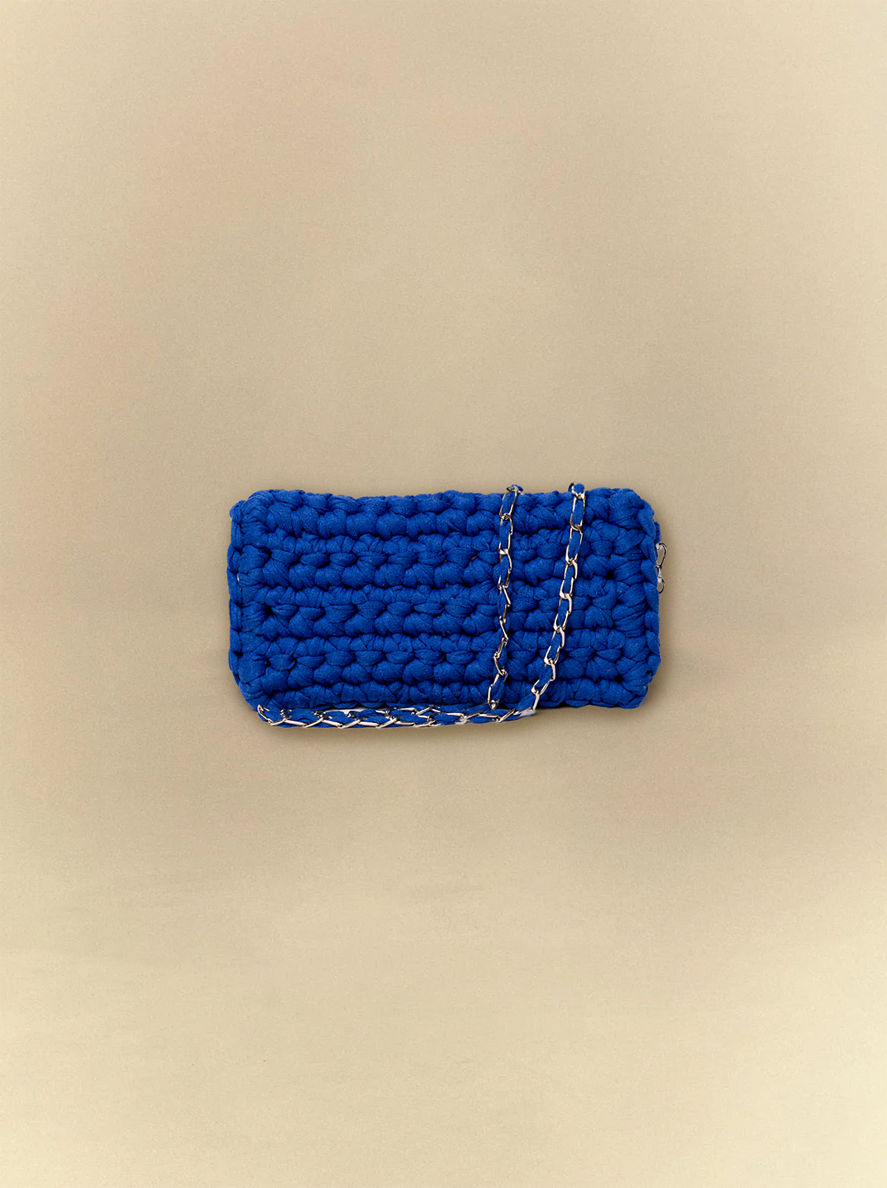 [unisex] Dark Sea Blue Crochet Clutch