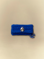 [unisex] Dark Sea Blue Crochet Clutch