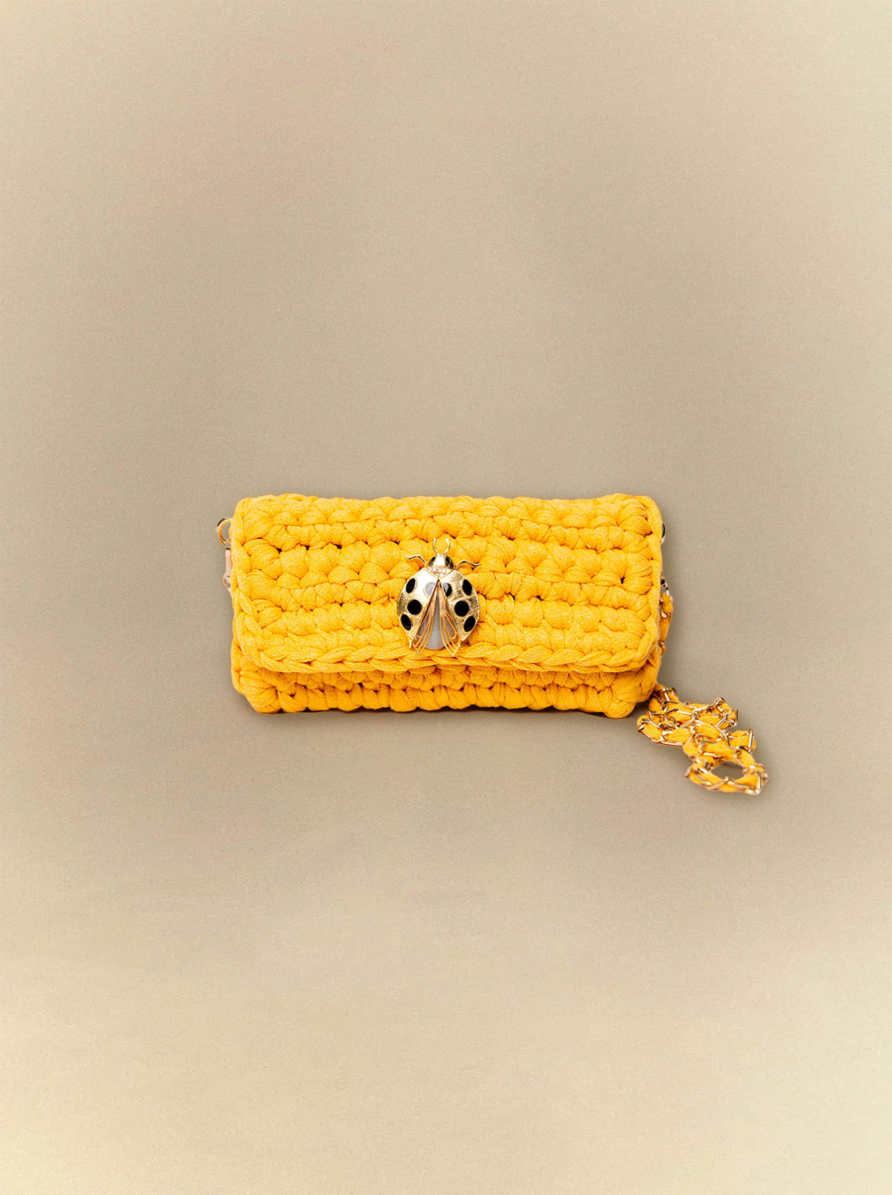 [unisex] Gold Rush Crochet Clutch