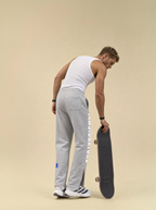 [men] Heather Gray Ankle Zip Straight Leg Sweatpants