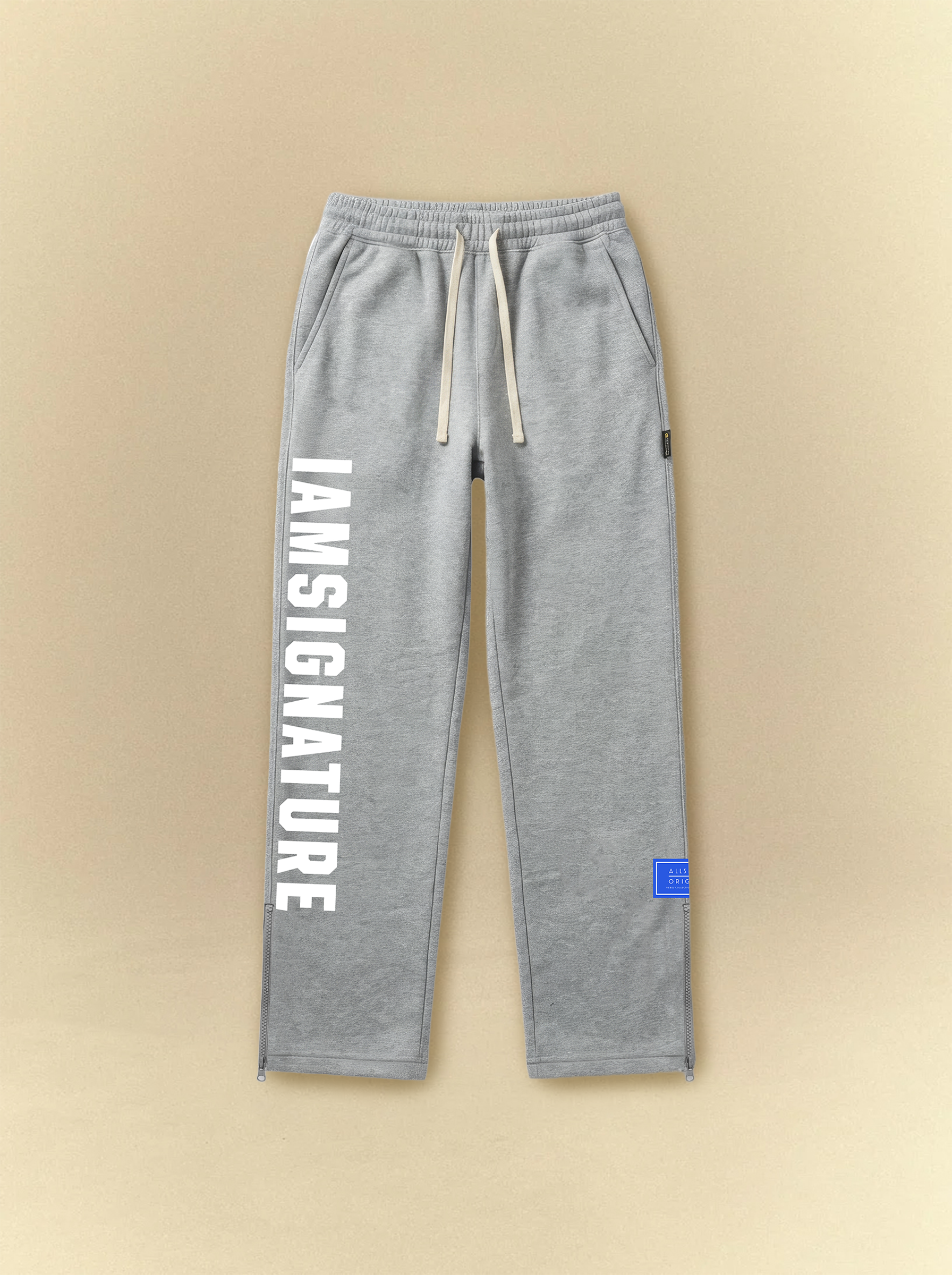 [unisex] Heather Gray Ankle Zip Straight Leg Sweatpants