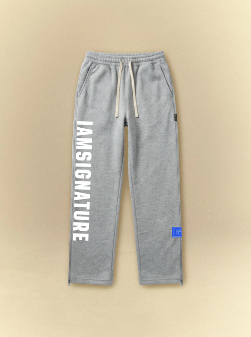 [unisex] Heather Gray Ankle Zip Straight Leg Sweatpants
