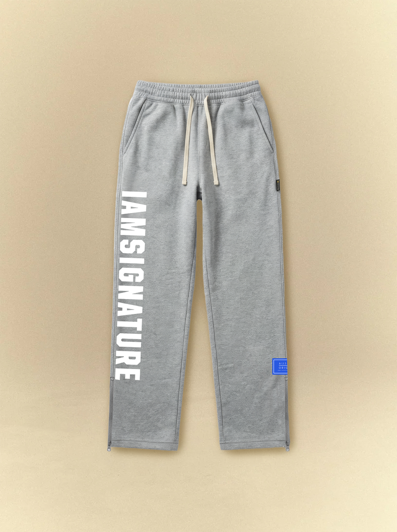 Heather Gray Ankle Zip Straight Leg Sweatpants