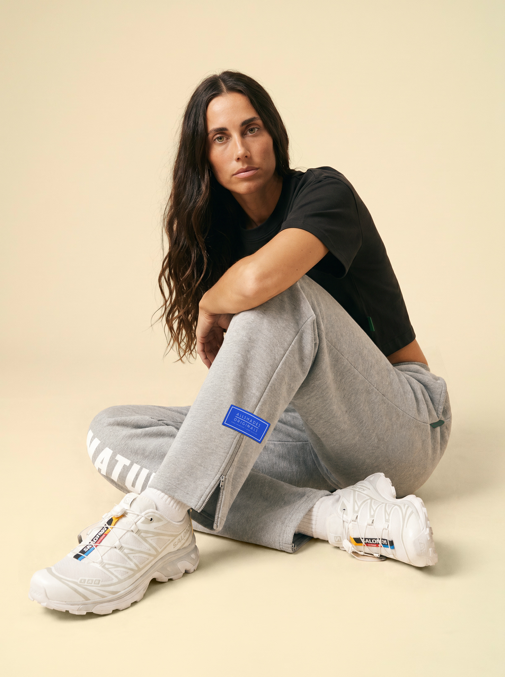 [women] Heather Gray Ankle Zip Straight Leg Sweatpants