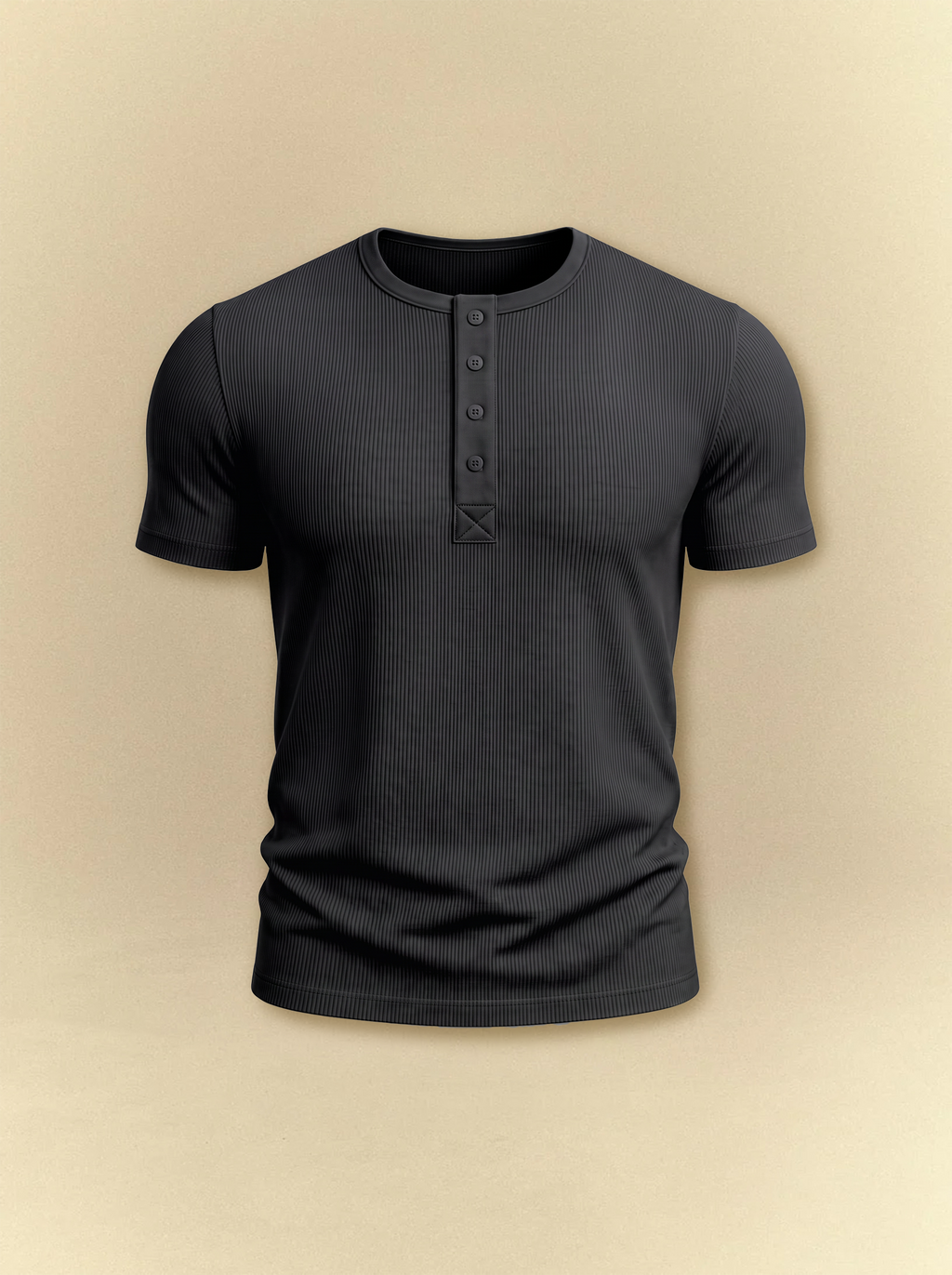 [unisex] Wide Plain Placket Henley
