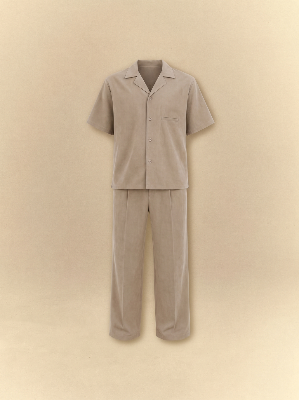 [unisex] Brushed Linen Shirt + Pants Set - Earth