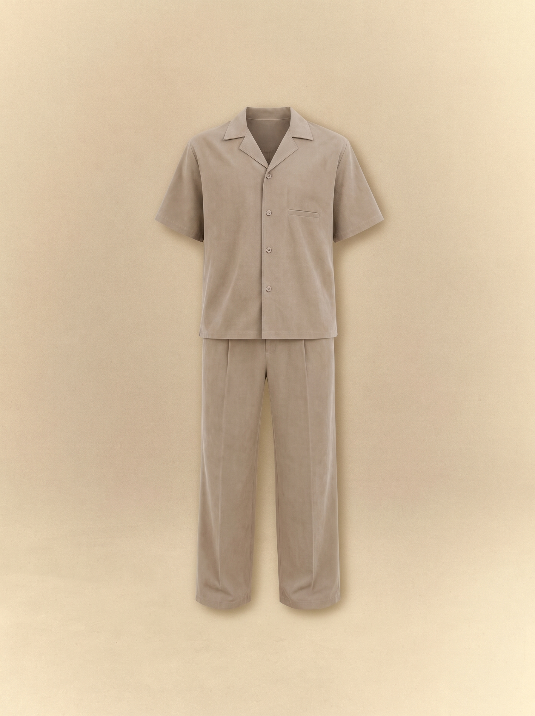 [unisex] Brushed Linen Shirt + Pants Set - Earth