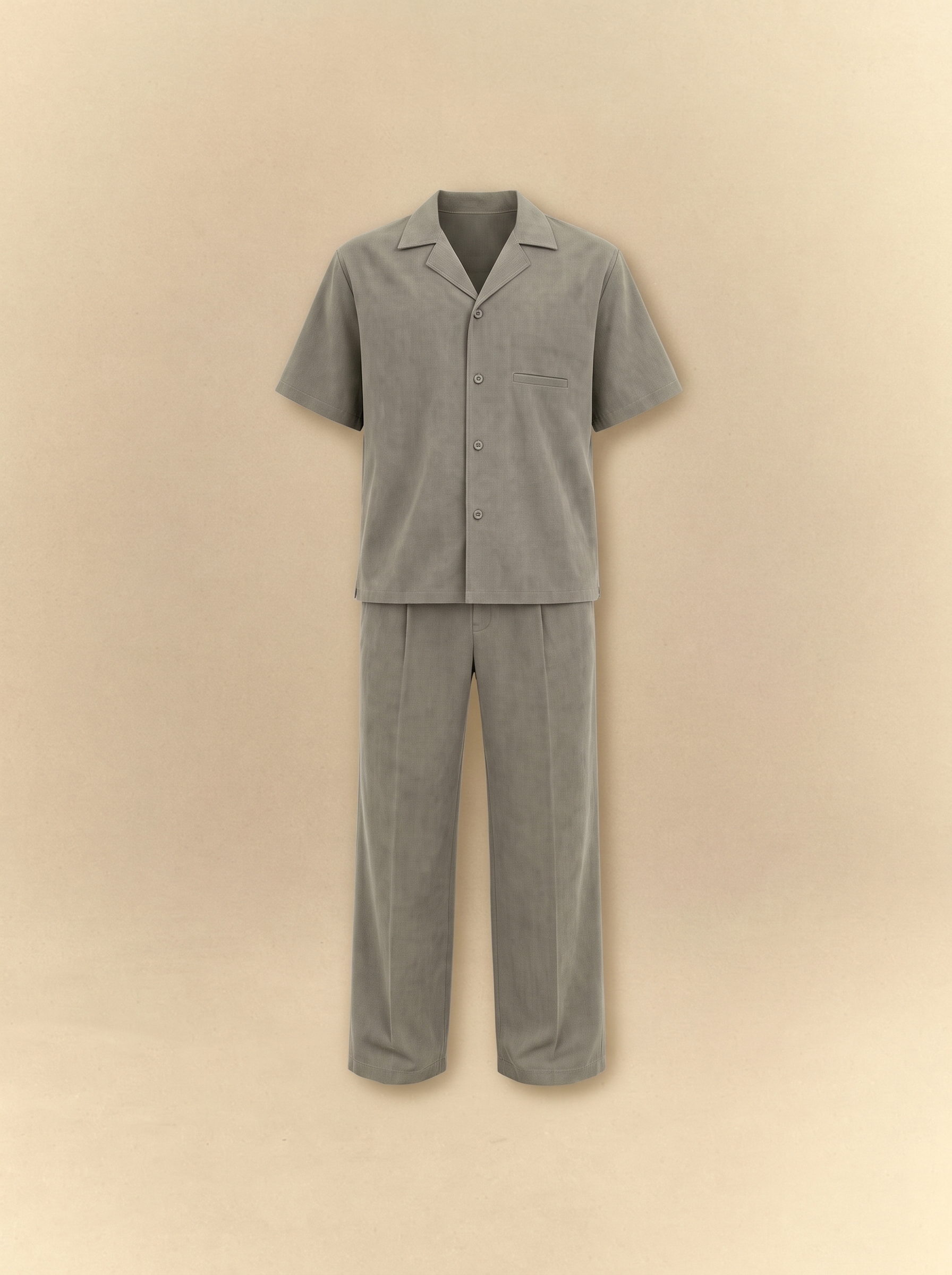 [unisex] Brushed Linen Shirt + Pants Set - Sage Olive