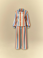[unisex] Multi Color Stripped Satin Co-ord Set