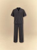 Brushed Linen Shirt + Pants Set - Faded Black
