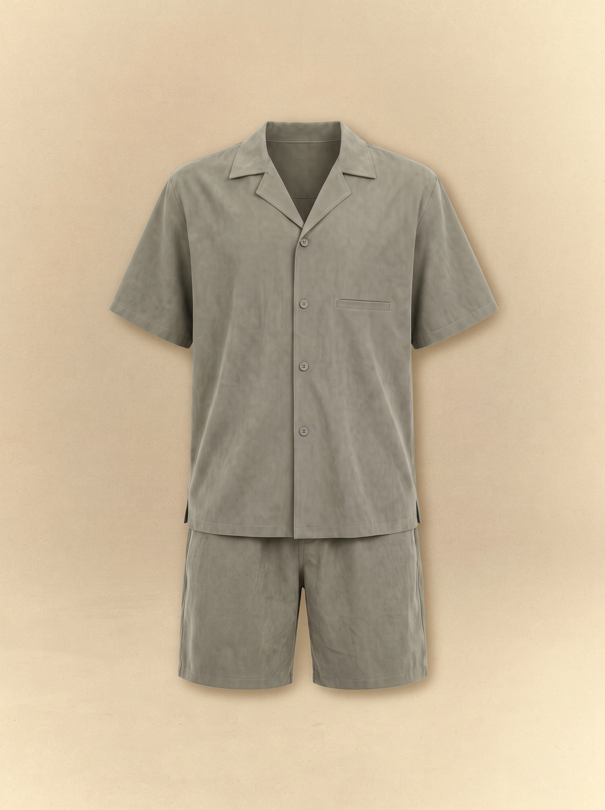 [unisex] Brushed Linen Shirt + Shorts Set