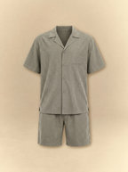 [unisex] Brushed Linen Shirt + Shorts Set - Sage Olive