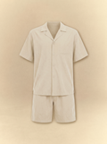 Brushed Linen Shirt + Shorts Set - Ivory