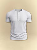 Wide Plain Placket Henley