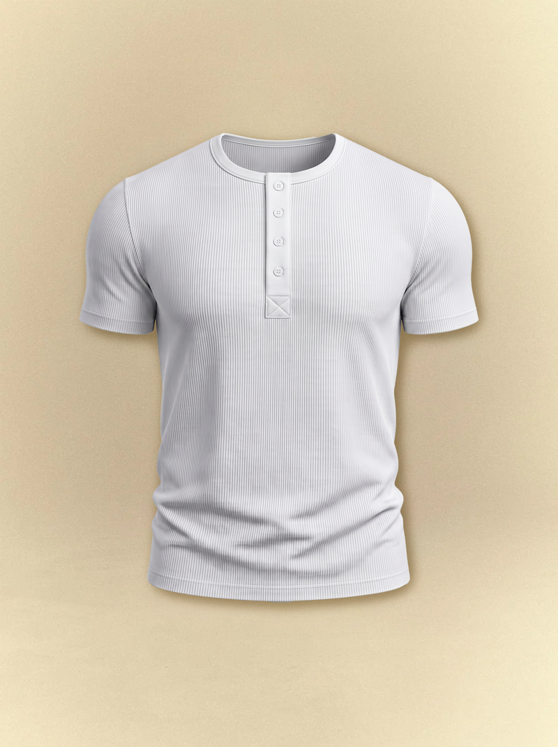 Wide Plain Placket Henley