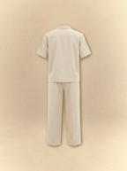 [unisex] Brushed Linen Shirt + Pants Set - Ivory
