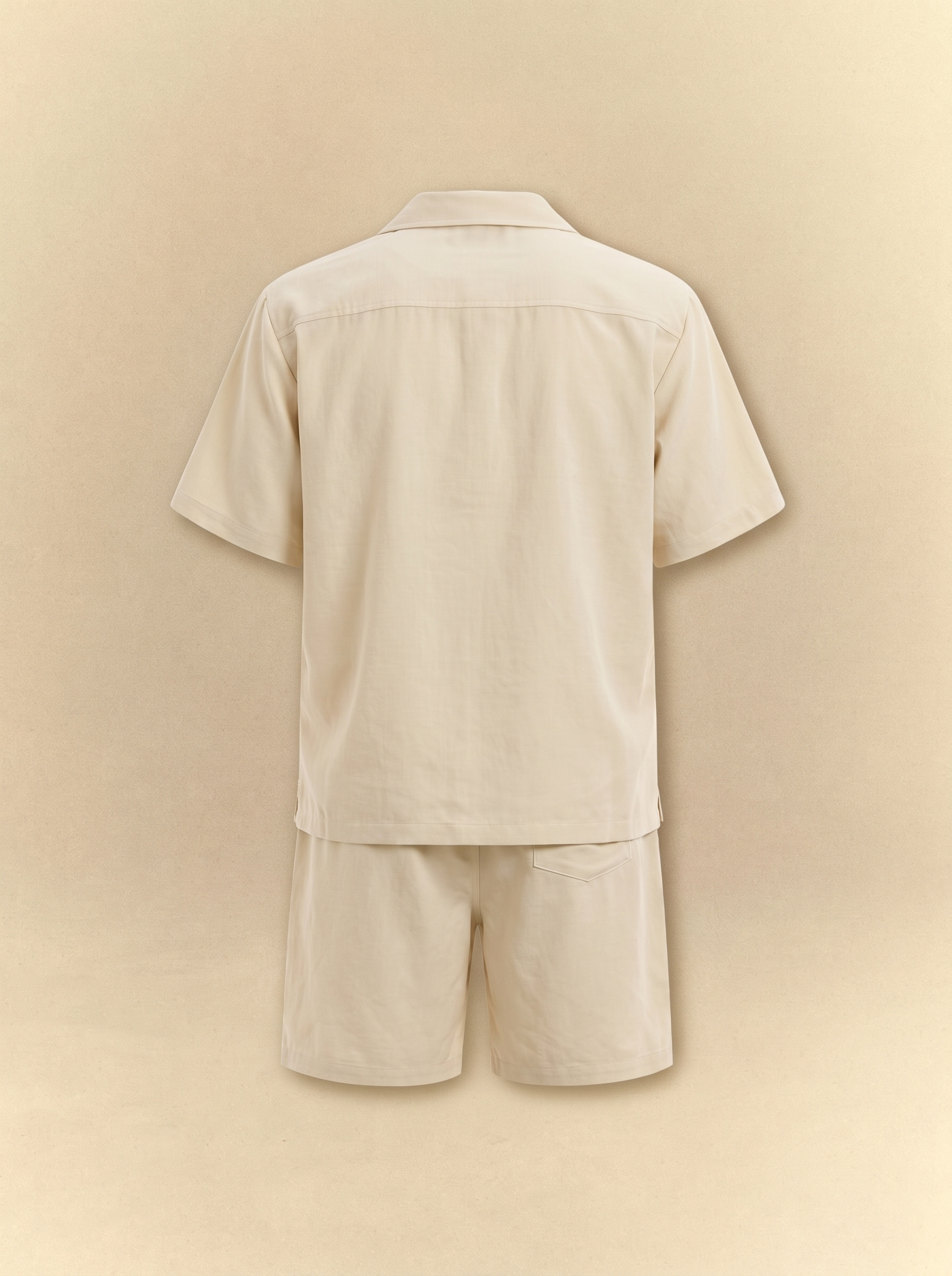 [unisex] Brushed Linen Shirt + Shorts Set - Ivory