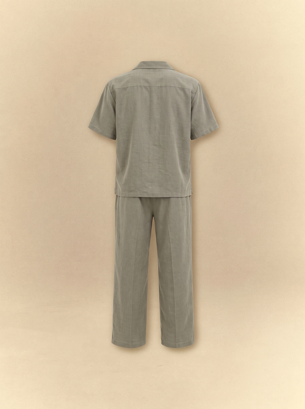 [unisex] Brushed Linen Shirt + Pants Set - Sage Olive