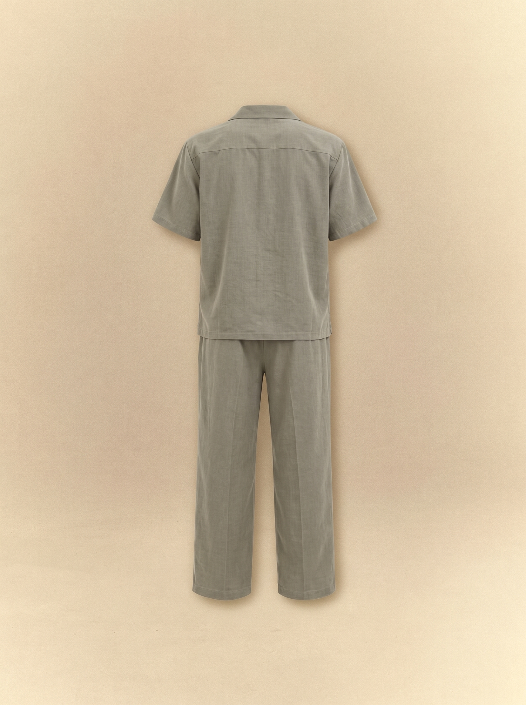 [unisex] Brushed Linen Shirt + Pants Set - Sage Olive