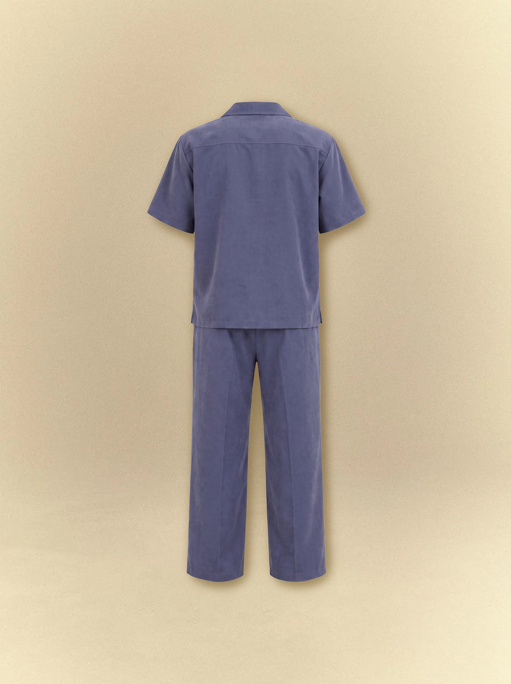 [unisex] Brushed Linen Shirt + Pants Set - Slate Blue