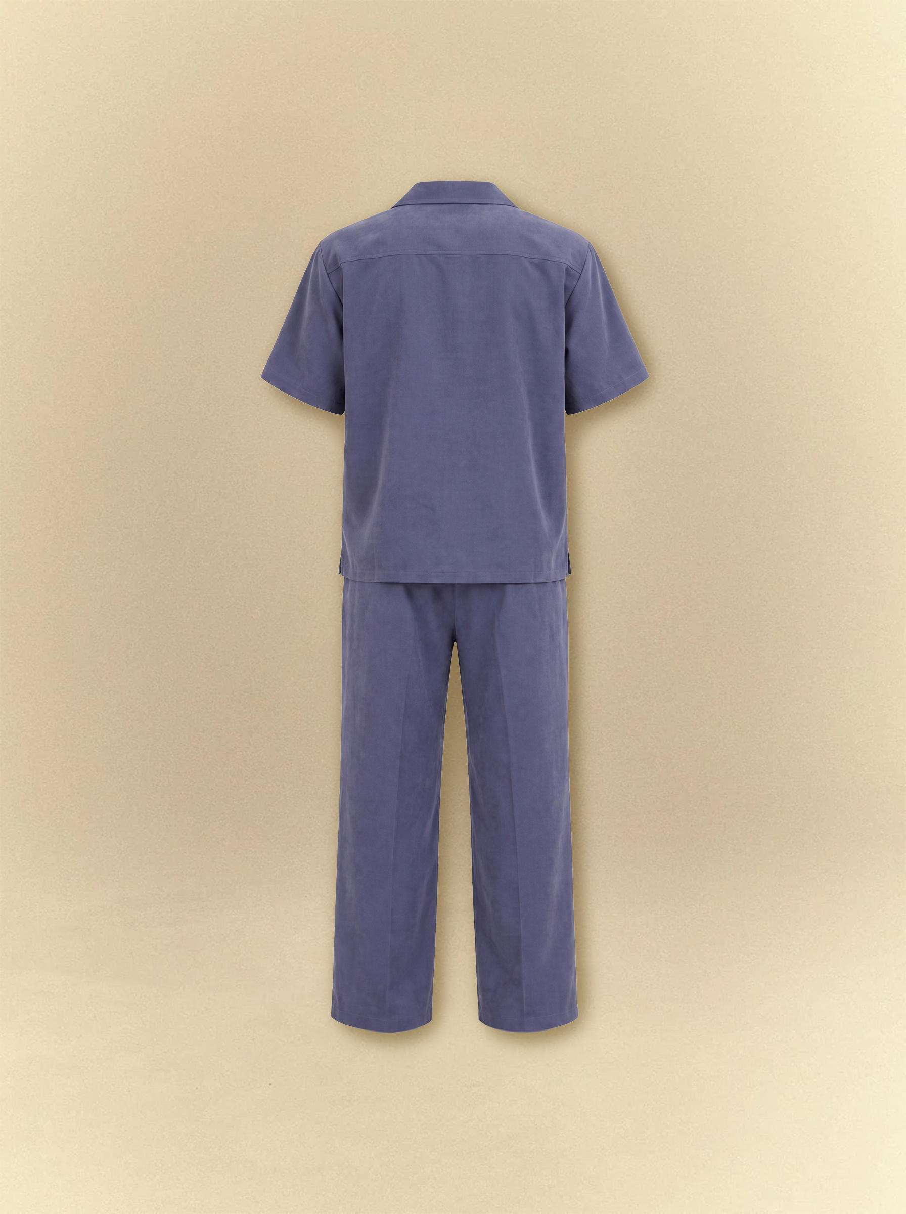 [unisex] Brushed Linen Shirt + Pants Set - Slate Blue