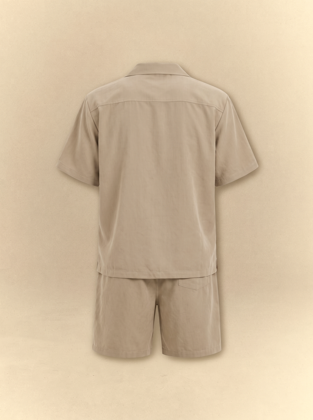 [unisex] Brushed Linen Shirt + Shorts Set - Earth