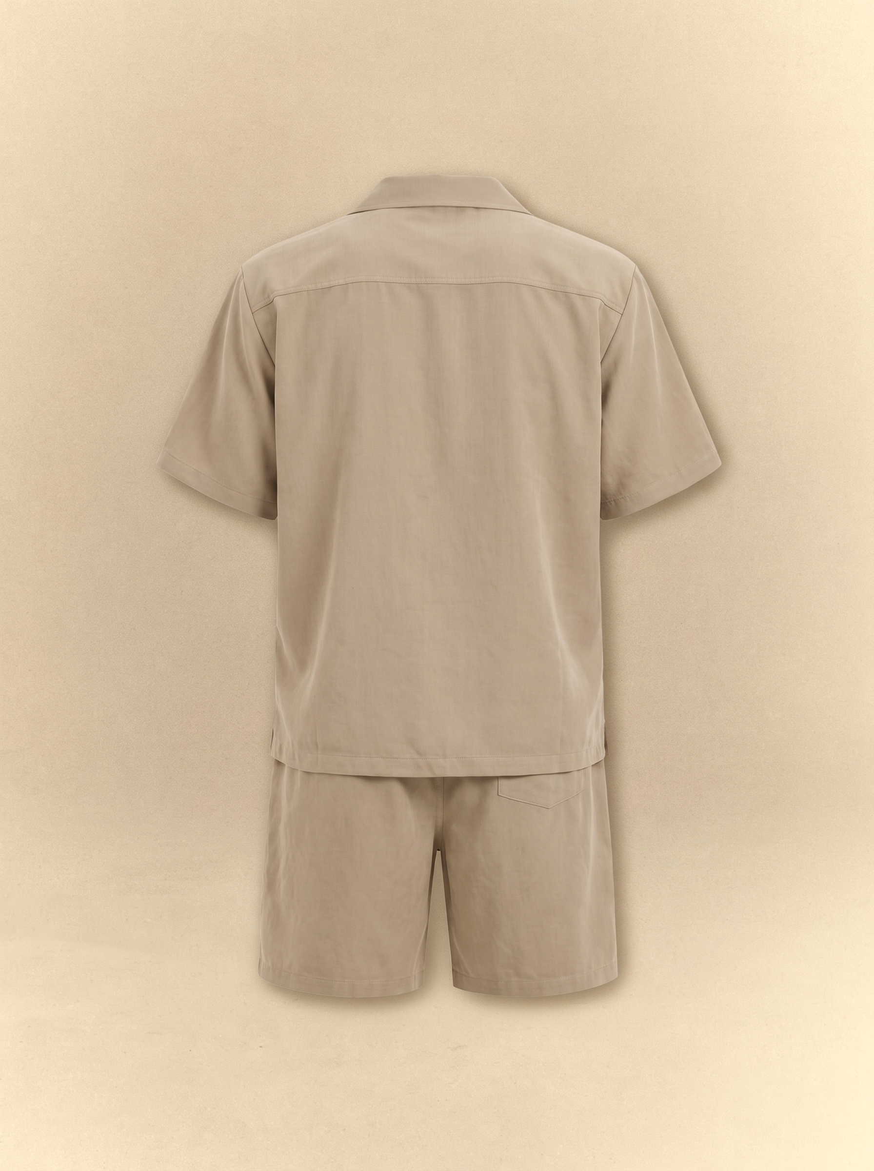 [unisex] Brushed Linen Shirt + Shorts Set - Earth