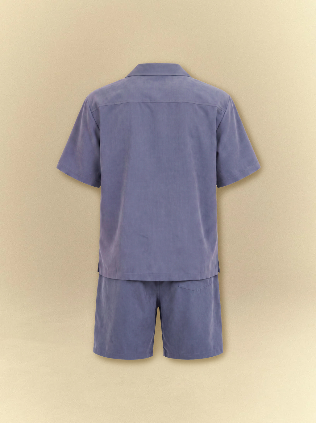 [unisex] Brushed Linen Shirt + Shorts Set - Slate Blue