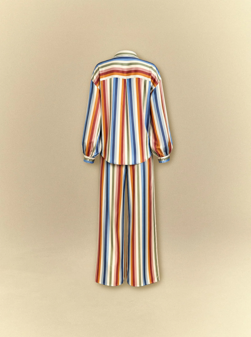 [unisex] Multi Color Stripped Satin Co-ord Set